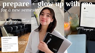 PREPARE/GLOW UP WITH ME FOR THE SPRING SEMESTER  haircut, consistent routines & grwm + glow up tips