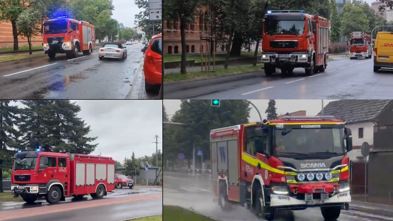 Mix przejazdów alarmowych z Lipca zastępów z JRG Gniezno oraz OSP Niechanowo