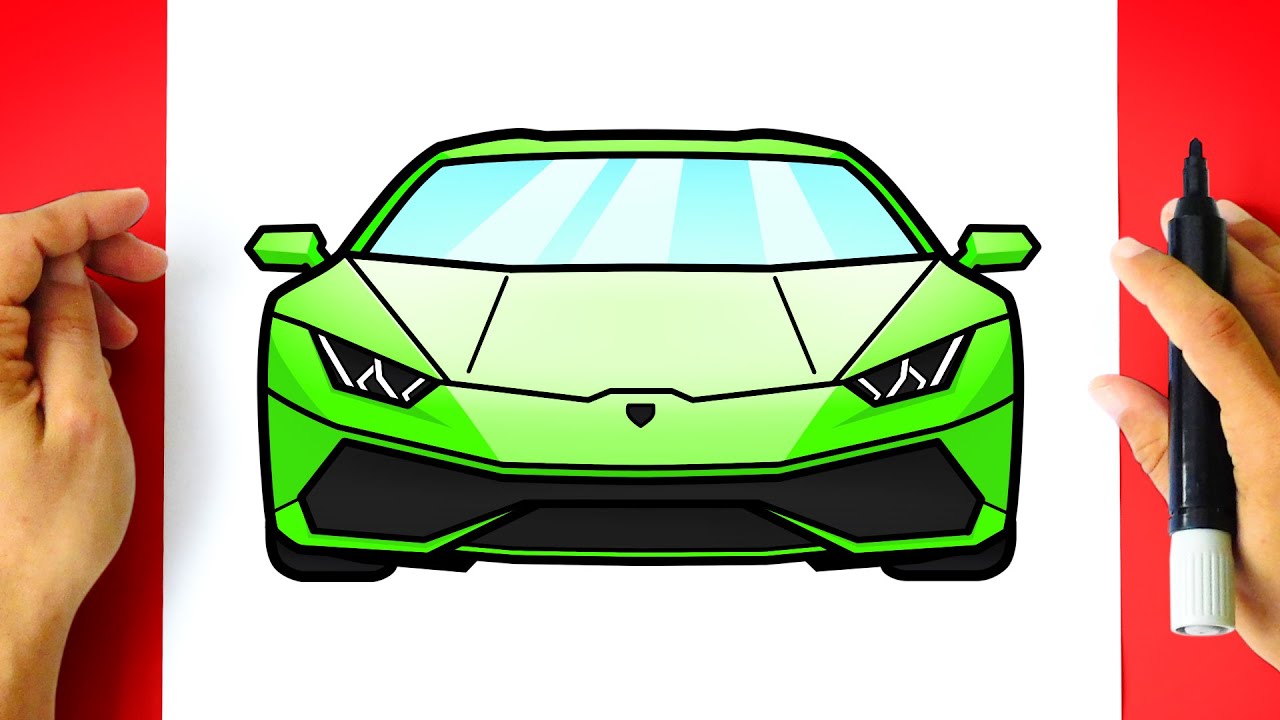 How to DRAW a LAMBORGHINI HURACAN [ Front View ] - YouTube