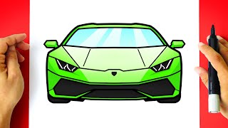 How to DRAW a LAMBORGHINI HURACAN [ Front View ]