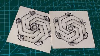 How to draw Octos Tangle pattern/Zentangle art/Reyyanscreation