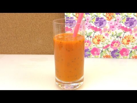 Power Getränk Mit Gemüse Und Obst - Kiwi-Karotten-Gurken Smoothie - Rezepte Schnell Und Einfach