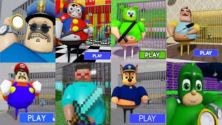 All Games BARRY PRISON RUN Roblox Digital Circus Gummy Bear Hello Neighbor Mario Minecraft Pj Masks