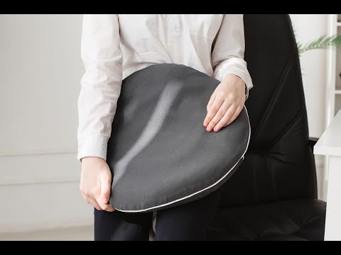 Круглая подушка-сидушка на стул, офисное кресло, авто «Гемо-Комфорт Офис» с лузгой гречихи