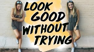 How to Look Good Without Trying! Simple & Natural Everyday Makeup, Hair, & Outfit for School