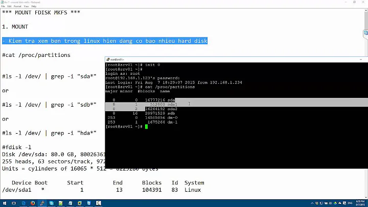 Bài 9 : Cấu hình Mount Hard Disk trong Linux