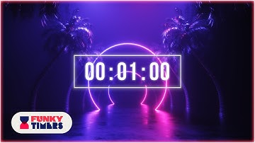 1 Minute Vaporwave Countdown Timer with Music | Retro 80s Aesthetic