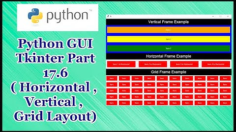 Python GUI Tkinter Tutorial Part 17.6 | Horizontal,Vertical,Grid Layout in Tkinter