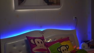 How to connect single color SMD5050 Flexible led strip lights to Illuminate bedroom backlighting