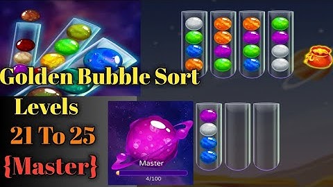 Golden Bubble Sort Master Level 21 22 23 24 25  /Challenge Your IQ brain test game, mind game