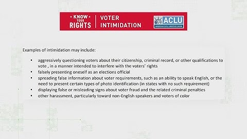 Verify l Voter intimidation is illegal