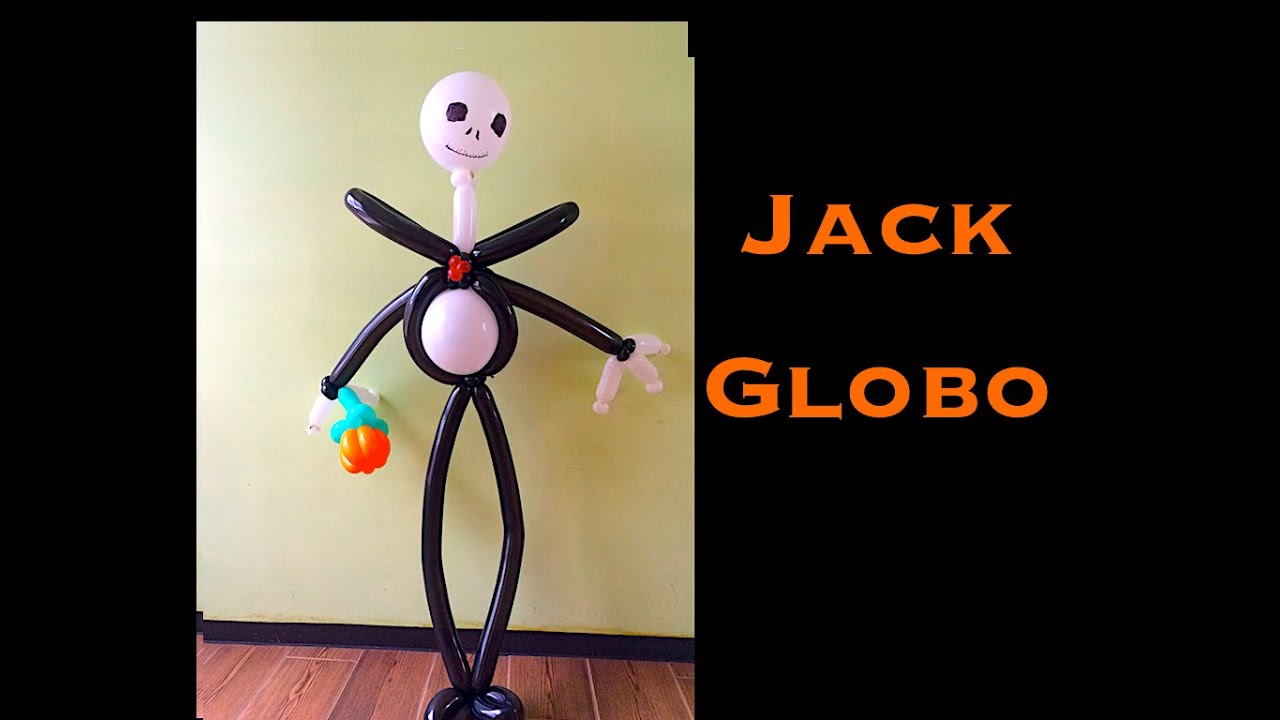 Como hacer un Jack Skellington con globos 9 YouTube