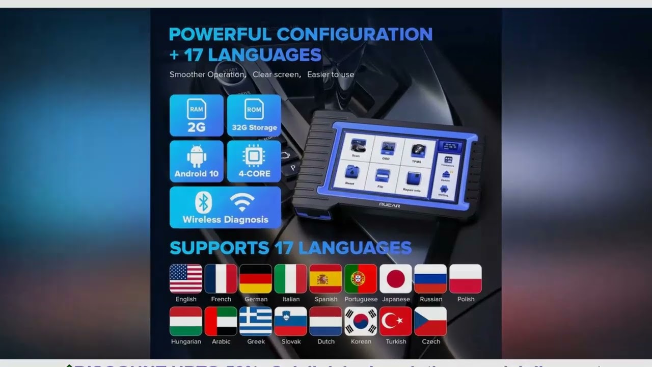 MUCAR VO7S VO7 Professional Car Diagnostic Tools CANFD Obd2 Scanner Auto Diagnosis Tool ECU Coding B