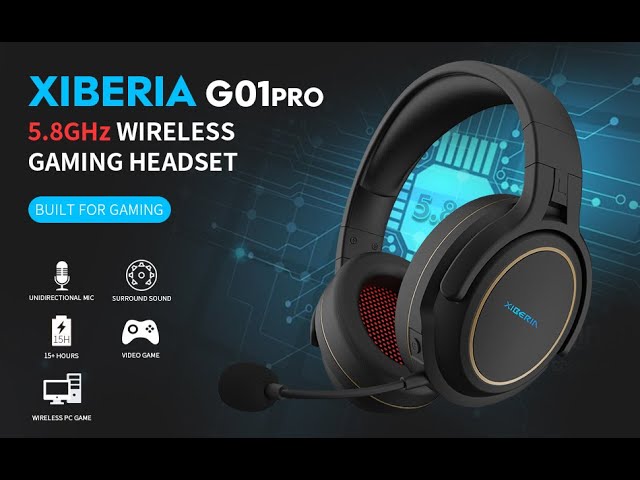 XIBERIA G01 Wireless Gaming Headset with Microphone 5.8GHz ...