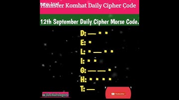Hamster Kombat Daily Cipher Morse Code Today. Today