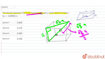 The distance between the body centred atom and a corner atom in sodium `(a = 4.225 Å)` is
