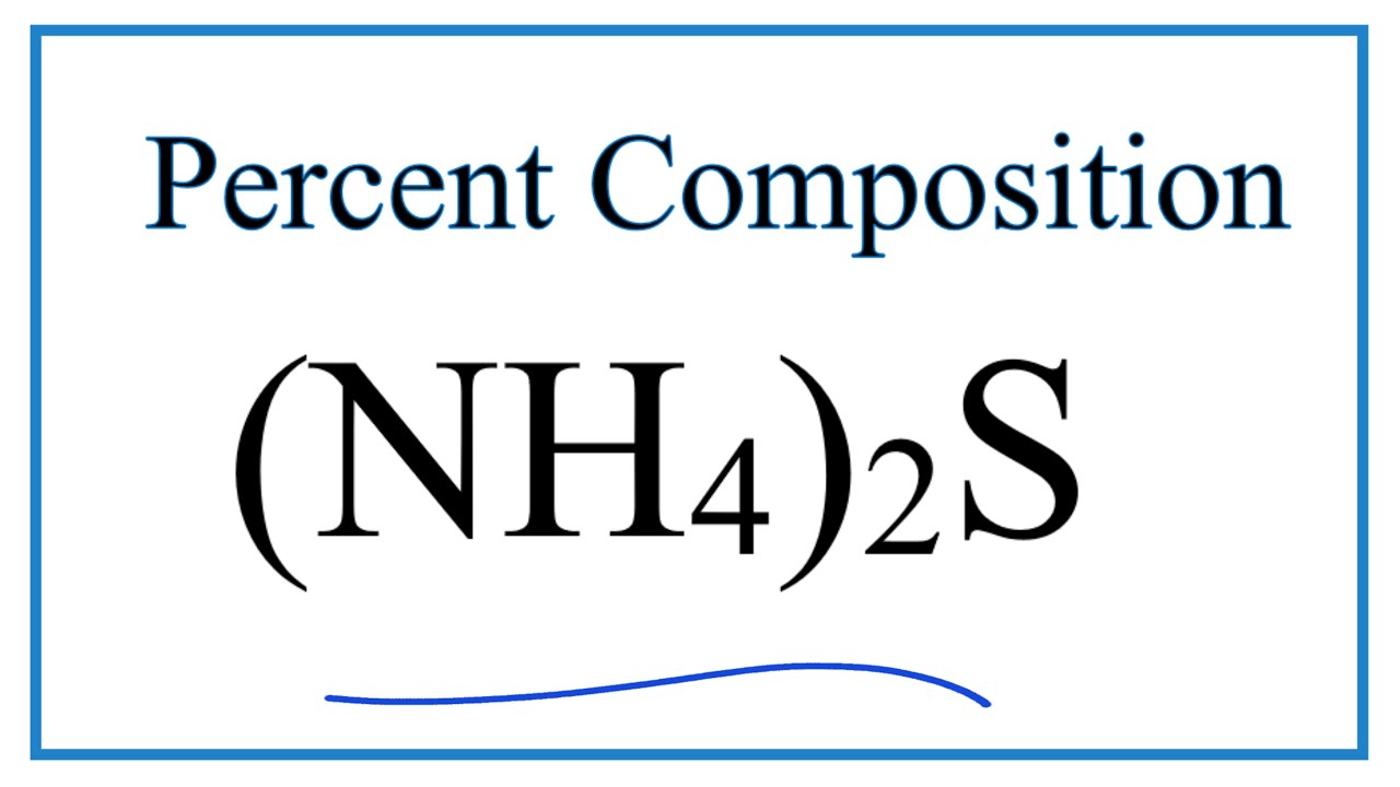 How To Calculate The Mass Percent Composition Of Sulfur In Al2 So4 3