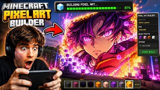 🔥 How to Make Any Pixel Art in Minecraft PE 1 Click! | MCPE Pixel Art Addon Tutorial screenshot 1