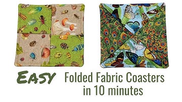 How to Make a Folded Fabric Coasters  - Easy DIY -  Check and Pinwheel Patterns