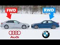 Audi fwd vs bmw rwd  the ultimate test on snow 