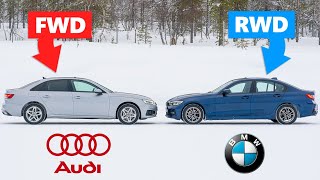 Audi FWD VS BMW RWD  The Ultimate Test on Snow! ❄