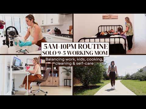 SOLO 5AM-10PM FULL-TIME WORKING MOM ROUTINE | Busy Day in the Life of a Working Mom | Amanda Fadul thumbnail