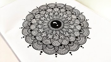 How to draw Mandala for Beginners | Easy mandala drawing | stepbystep | doodle art #vanithaarts