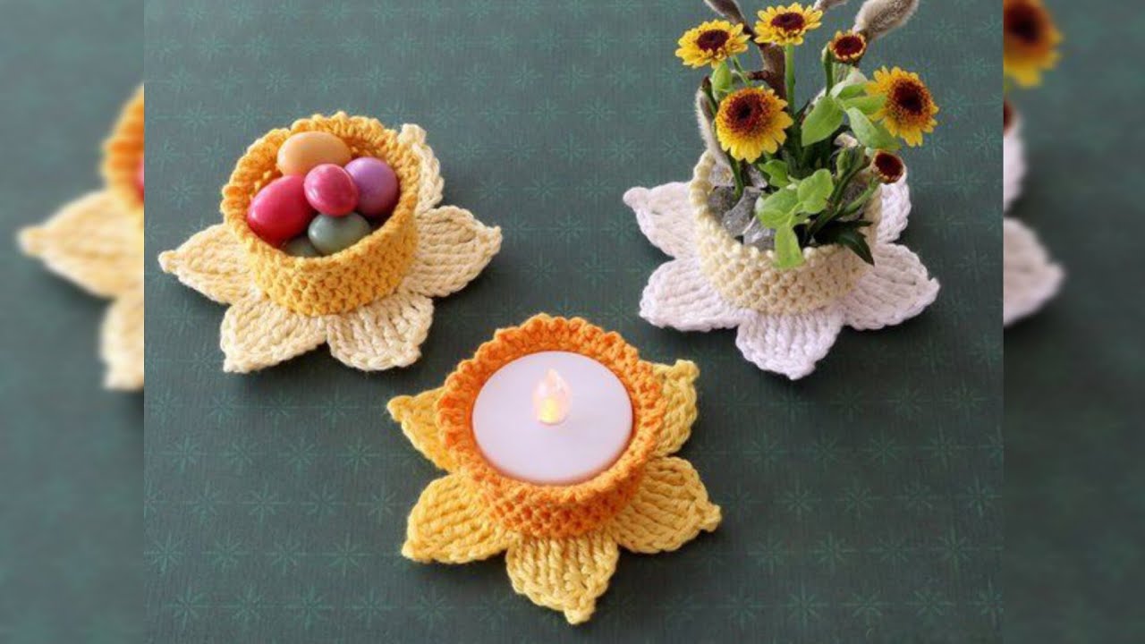 💖 How to Crochet a Flower Tealight Candle Holder | Simple & Elegant Design ll