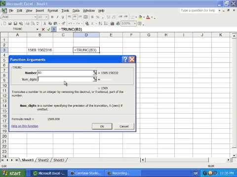 How to cut off decimal numbers in EXCEL(Function Trunc)