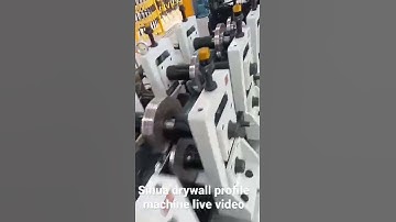 Stud and track roll forming machine shearing cutting system live video working speed is 60M per min