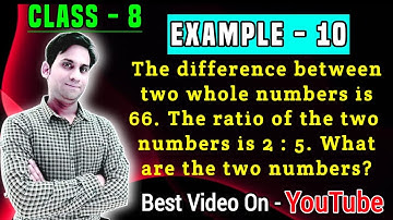 The difference between two whole numbers is 66. The ratio of the two numbers is 2 : 5.