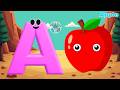 A for Apple 🍎 | ABC Moonlight Song 🌌 | Easy Learning Fun | Mini Shark 🦈