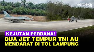 Download Lagu MOMEN PERDANA! Kejutan Dua Jet Tempur F-16 \u0026 Super Tucano TNI AU Mendarat di Tol Lampung MP3