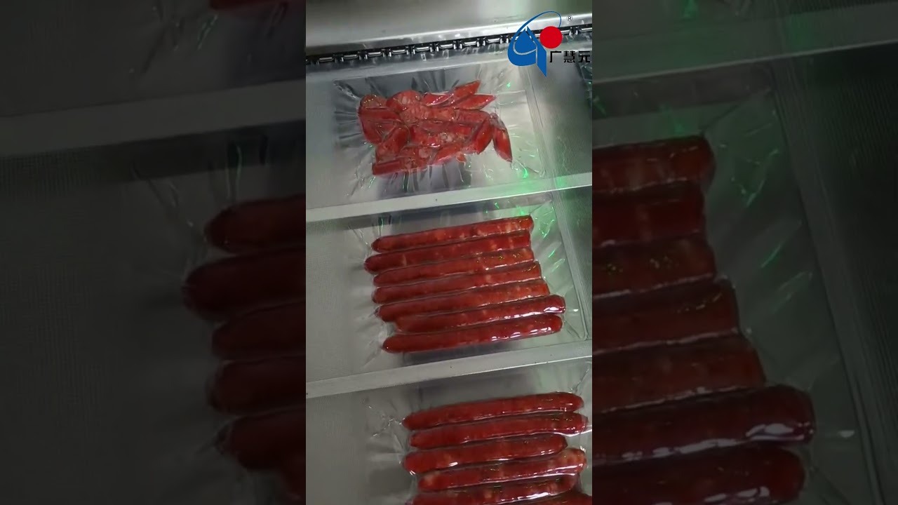 Smoked sausage packaging&processing site：Thermoforming vacuum packaging machine