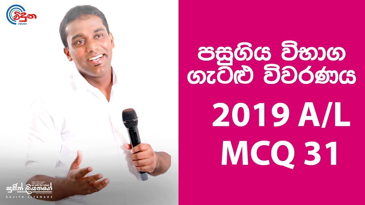 G.C.E. A/L Physics 2019 (Question 31) | භෞතික විද්‍යාව පසුගිය විභාග ගැටළු විවරණය