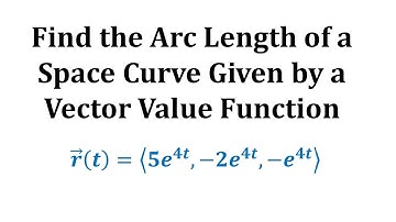 Find the Arc Length of a Space Curve Given by a Vector Valued Function (Exponential Base e)