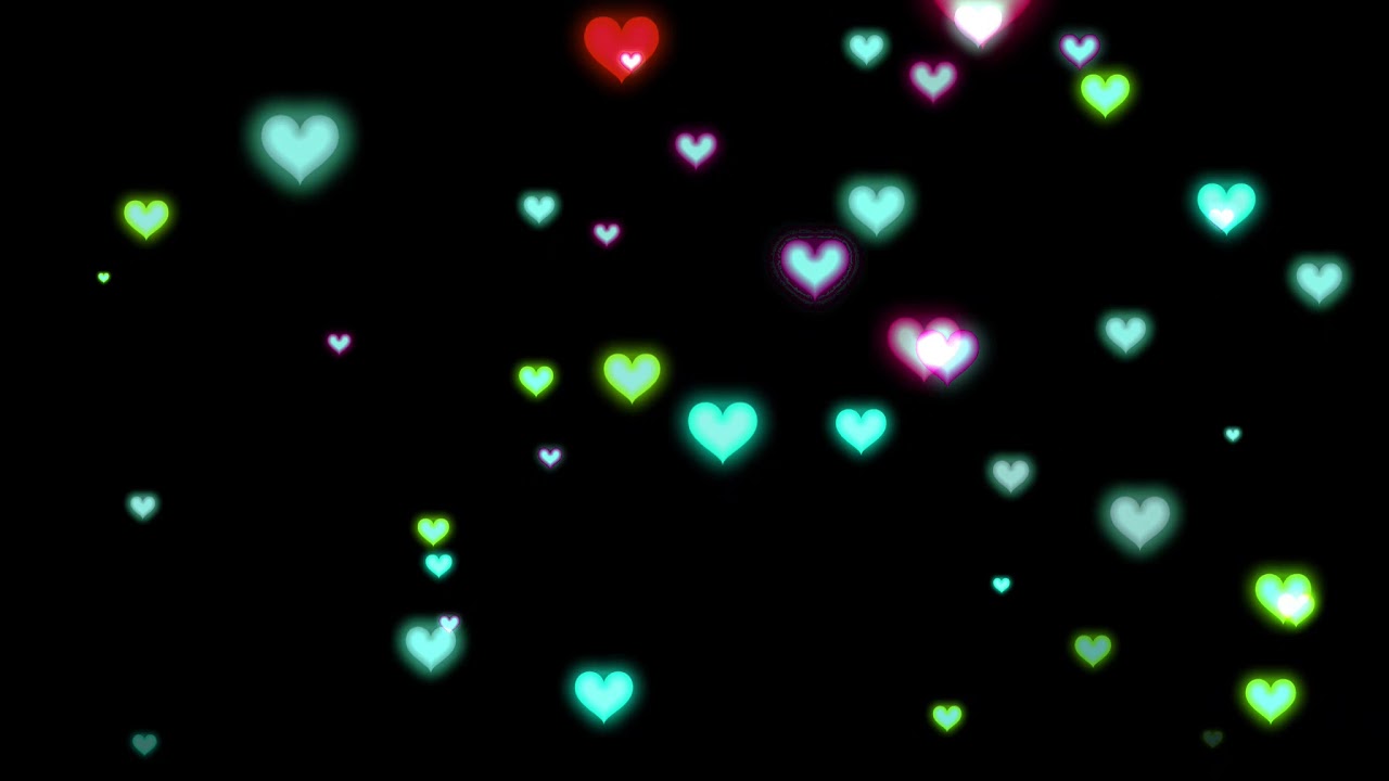 heart flying up black screen effect