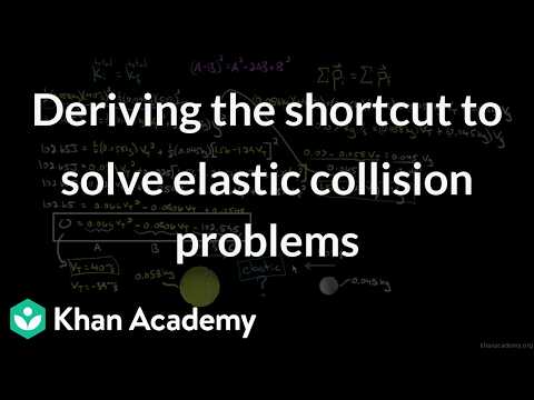 Deriving the shortcut to solve elastic collision problems | Physics | Khan Academy (IN accent)