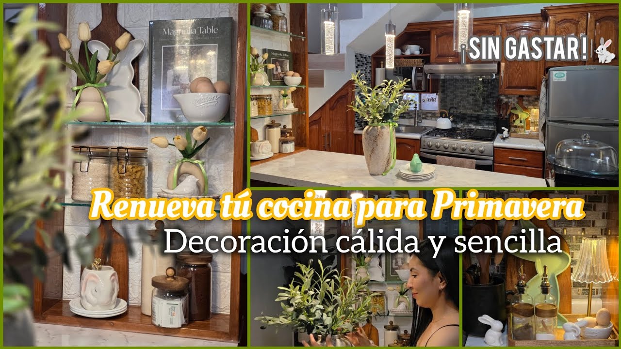 ✨️! Decoración para primavera cálida y funcional¡  ¡🐇🪴 INCREÍBLES IDEAS para DECORAR TU COCINA 👌😍