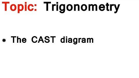 AS/A-Level Maths Trigonometry - The CAST diagram