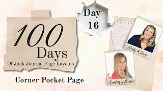 100 Days of Junk Journal Page Layouts Day 16 | Corner Pocket Page