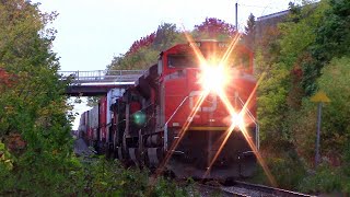 Big Stack Train CN 120 w/Older Power thru Moncton, NB