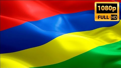 Mauritius flag closeup 1080p Full HD 1920X1080 footage video waving in wind. Mauritian flag