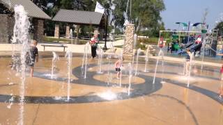Glo at the splash pad at Central Park