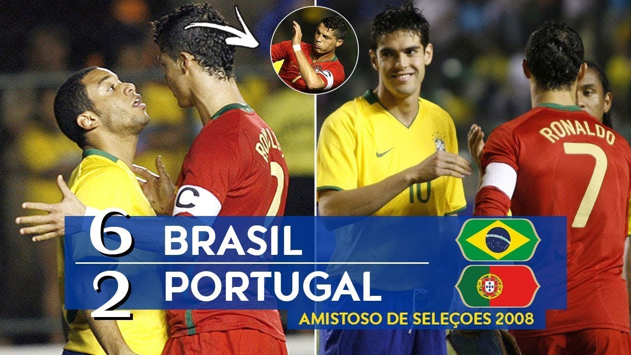 Brasil 6 x 2 Portugal Amistoso 2008 Melhores momentos 
