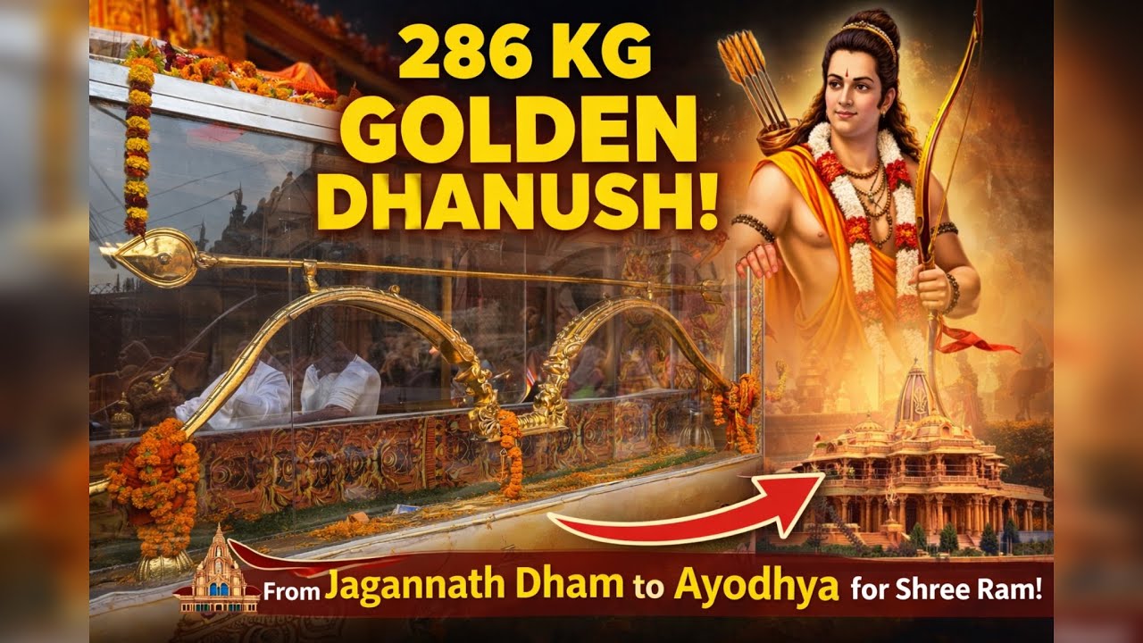 286 KG ka GOLDEN DHANUSH 😲Jagannath Dham se Ayodhya tak Shree Ram ke liye 🙏🏻|| jay shree ram ||