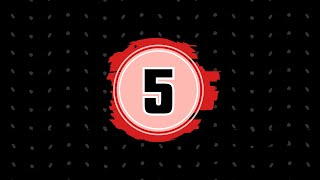 5 Seconds Countdown: Black and Red Simple Modern Countdown Video