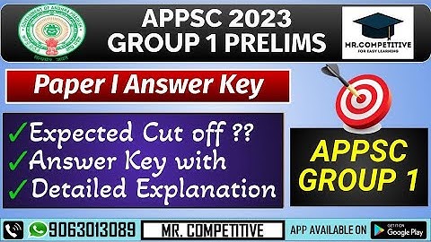 APPSC GROUP 1 PAPER 1 2023 Answer Key #appscgroup1 #apgroup1examkey2023