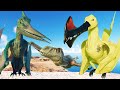 (🦖Jurassic World Evolution 2)Pteranodon VS Tropeognathus, Dimorphodon Dinosaurs Fight