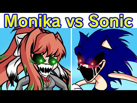 Friday Night Funkin&rsquo; Sonic.EXE VS Monika.EXE FULL WEEK (FNF Mod) (Triple Trouble/Cycles/U can&rsquo;t Run)